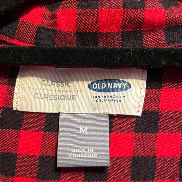Old Navy Red and Black Plaid tunic medium - Picture 2 of 4